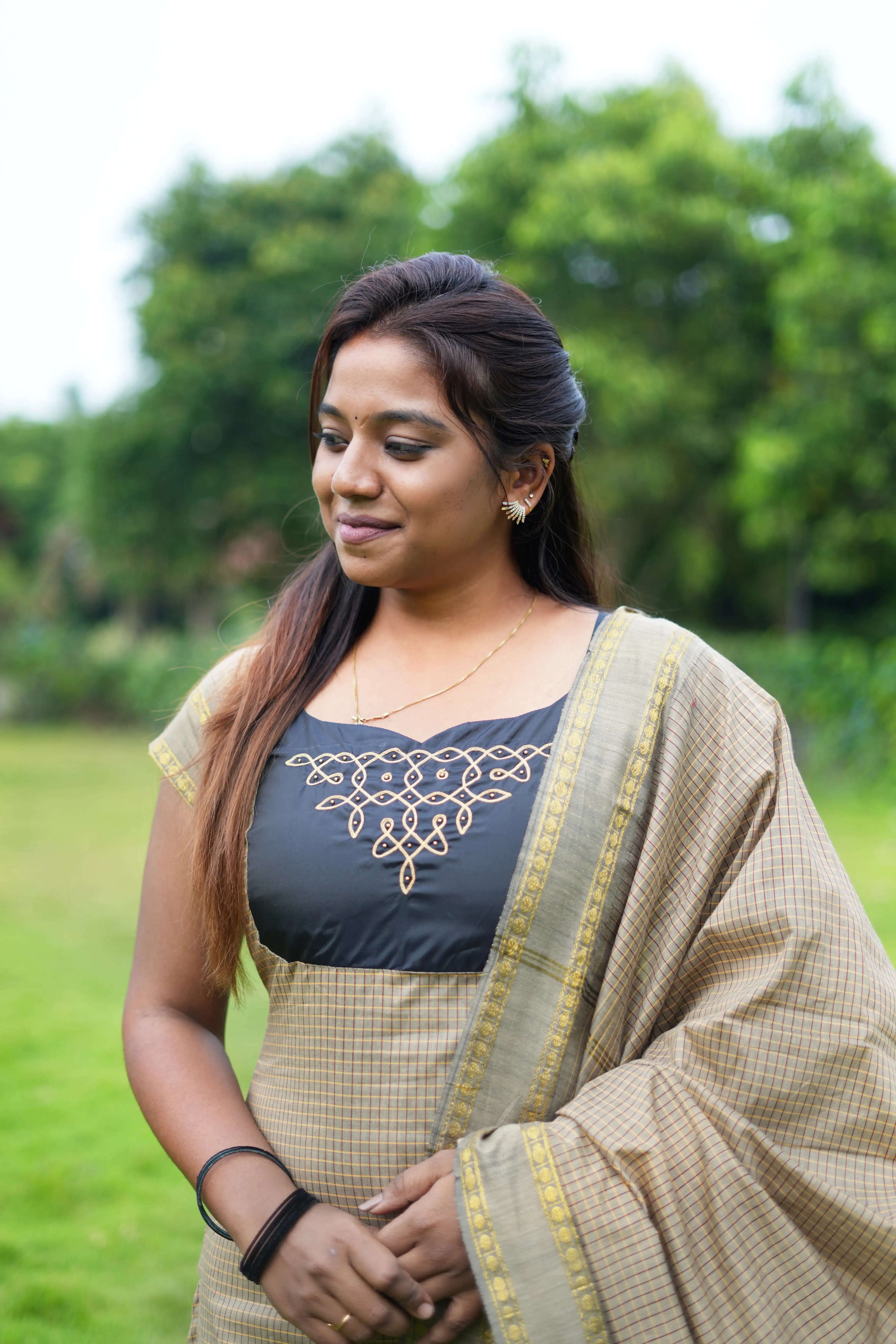 Traditional kurti with shawl