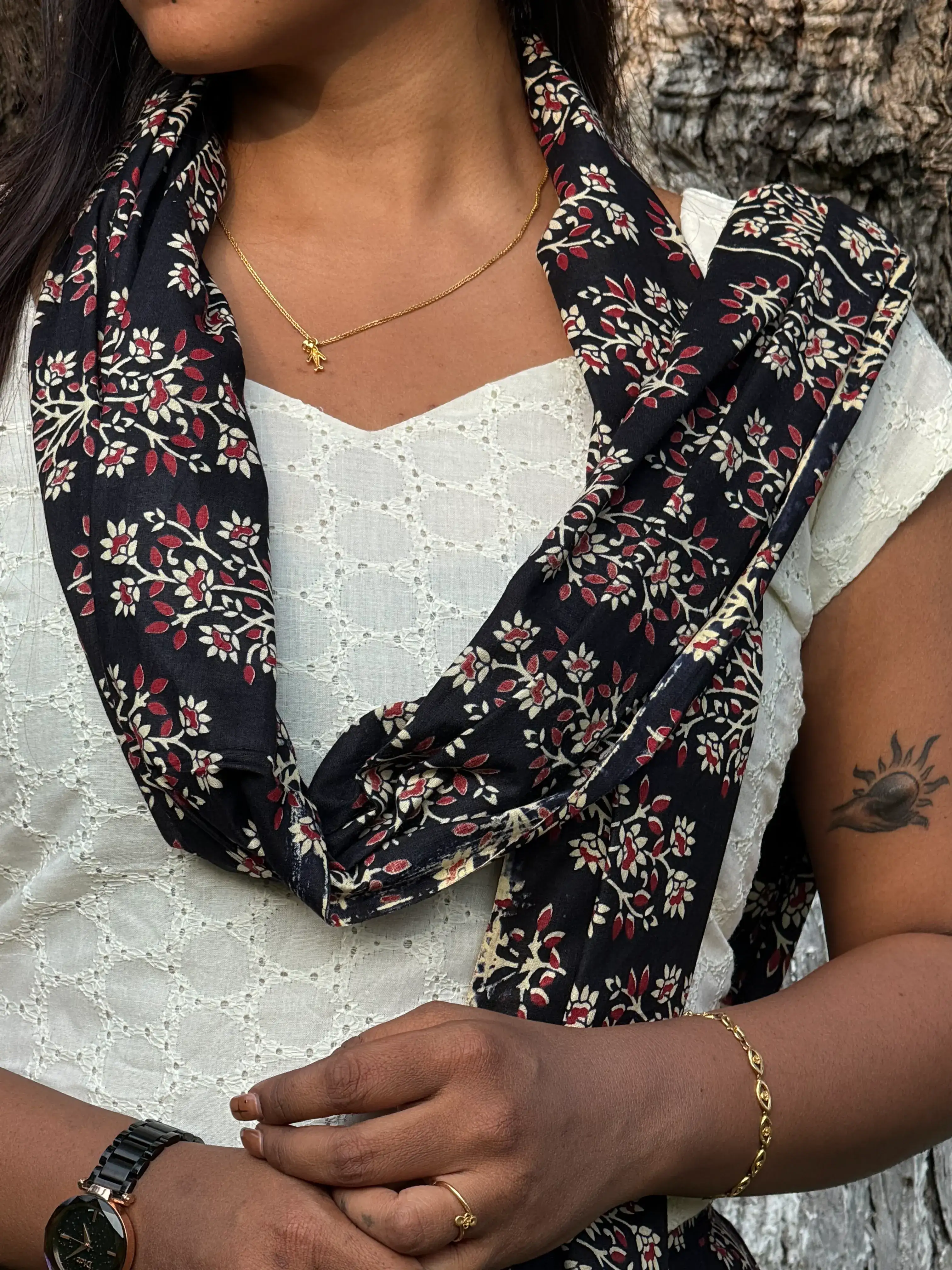 Skirt and Crop top with shawl