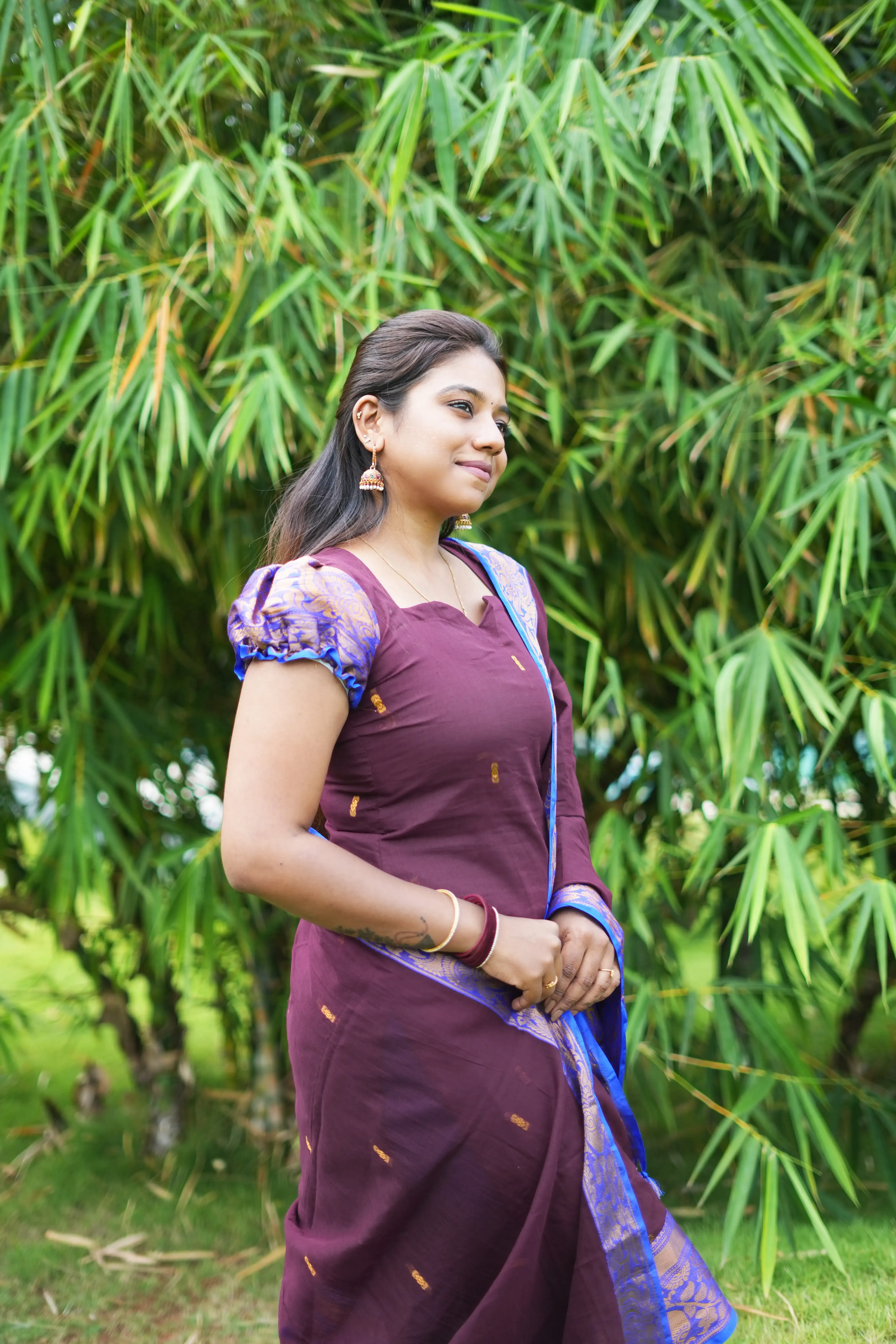 Traditional Narayanpet kurti with shawl