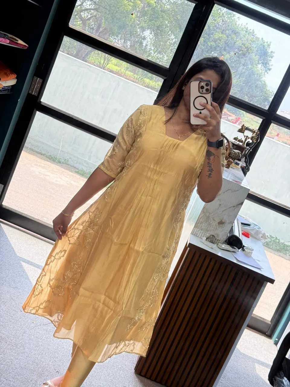 Embroidered A-line Kurti 001