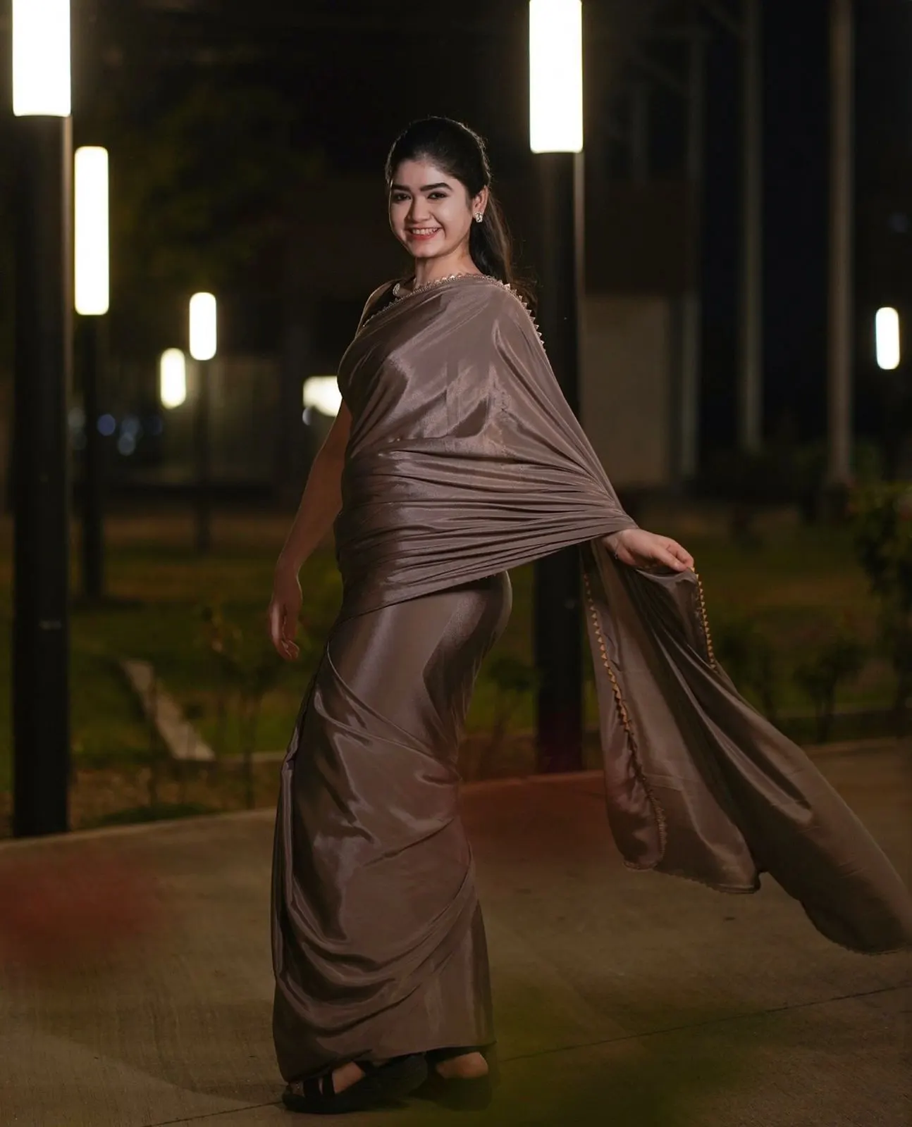 Crape silk saree
