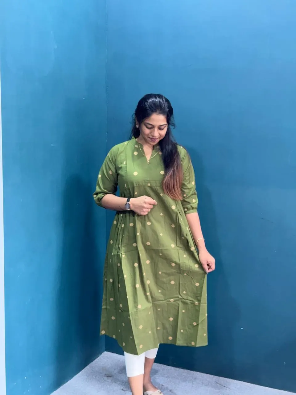 Cotton A-line kurti