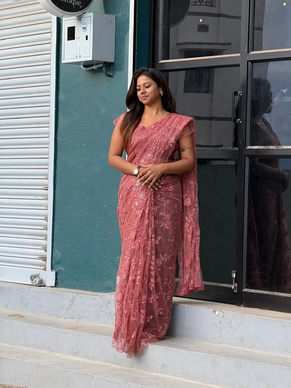 DSR-Merlot Designer Saree