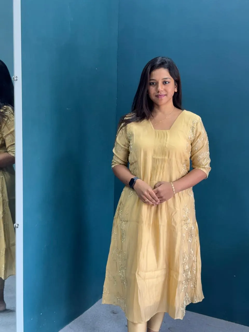 Embroidered A-line Kurti 001