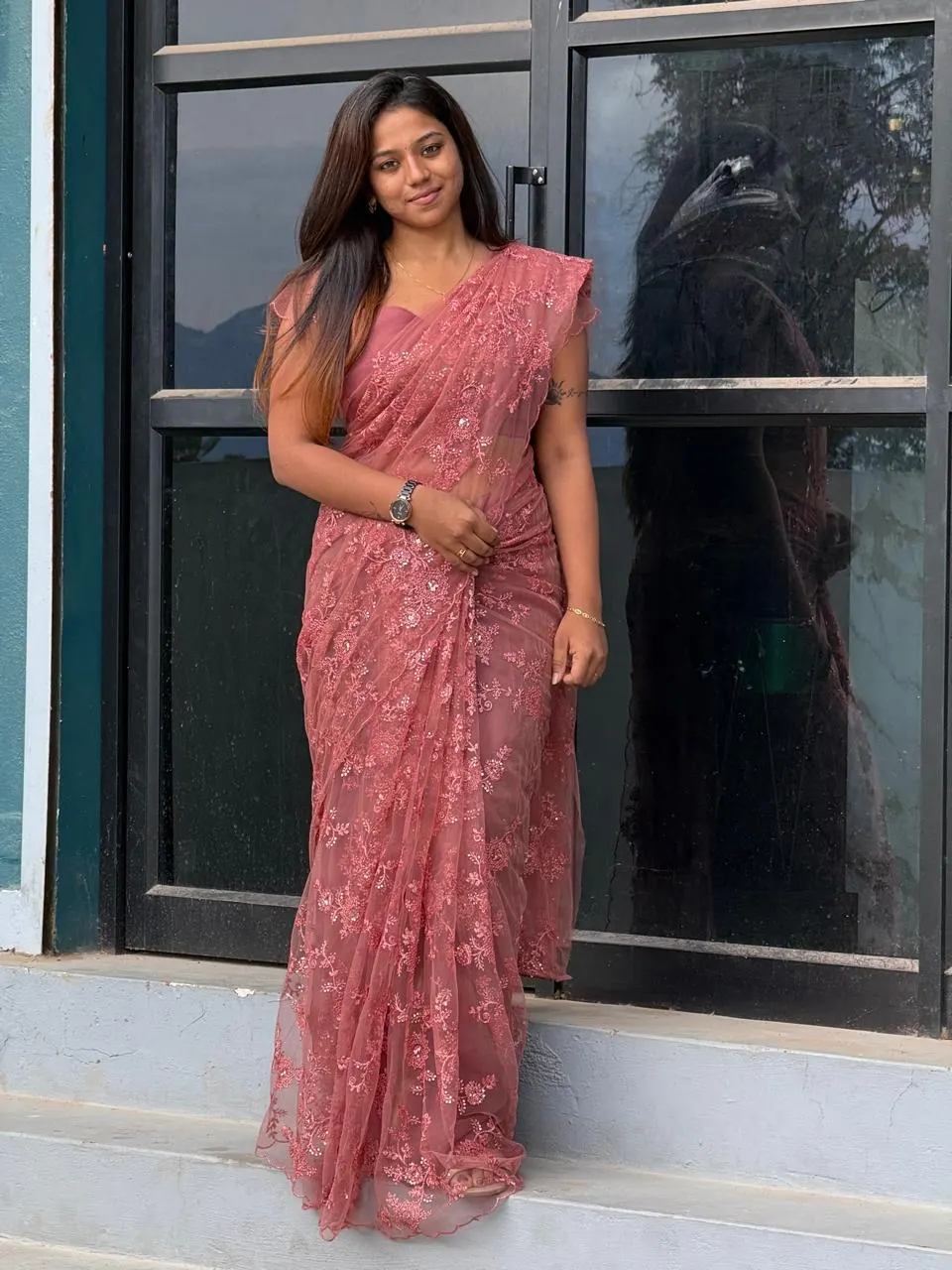 DSR-Merlot Designer Saree